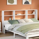 vidaXL Tête de lit avec rangement blanc 180 cm bois massif de pin