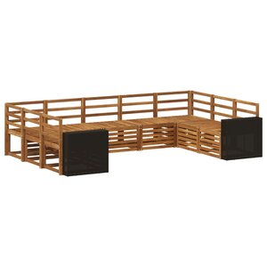 vidaXL Ensemble de canapés d'extérieur 9 pc Naturel