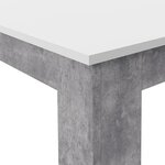 PILVI Table a manger 8 personnes - Blanc et béton gris clair - L 180 x I90 x H 75 cm