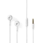 Écouteurs Filaires | Câble Rond de 1,2 m | Intra-Auriculaires | Microphone Intégré | Blanc