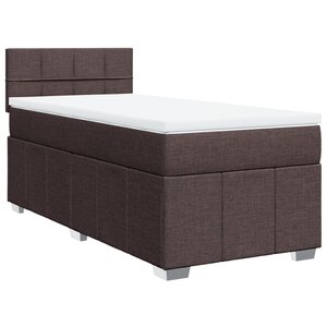 vidaXL Sommier à lattes de lit avec matelas Marron foncé 90x190 cm