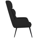 vidaXL Chaise de relaxation Noir Similicuir daim