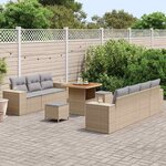 vidaXL Ensemble de canapé de jardin 10 Pièces Beige et Gris clair