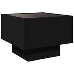 vidaXL Table d'appoint avec LED noir 40x40x30 cm bois d'ingénierie