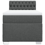 vidaXL Sommier à lattes de lit avec matelas Gris foncé 90x200 cm Tissu