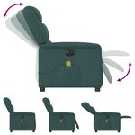 vidaXL Fauteuil de massage inclinable électrique Vert foncé Tissu