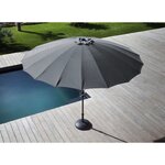 Parasol terrasse en fibre de verre pagode 300 cm cendre