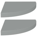 vidaXL Étagères d'angle flottantes 2 Pièces gris 35x35x3 8 cm MDF