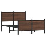 vidaXL Cadre de lit en métal sans matelas chêne marron 120x190 cm