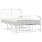 vidaXL Cadre de lit métal sans matelas et pied de lit blanc 120x190 cm