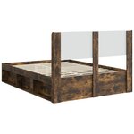 vidaXL Cadre de lit avec rangement et tête de lit Chêne fumé