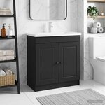 vidaXL Armoire sous évier de salle de bain Noir 56 x 37 5 x 81 cm