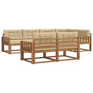 vidaXL Ensemble de canapés d'extérieur 8 pc Naturel et Beige