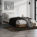 vidaXL Cadre de lit chêne fumé 100x200 cm bois d'ingénierie