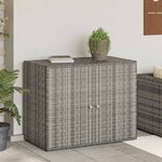 vidaXL Armoire de rangement jardin Gris 100x55 5x80 cm Résine tressée