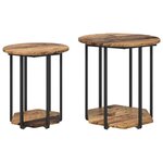 vidaXL Ensemble de tables d'appoint 2 Pièces Bois ancien et noir