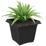 vidaXL Pot de Fleurs Carré 24 Pièces Noir 43 x 43 x 33 5 cm Plastique