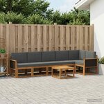vidaXL Ensemble de canapés d'extérieur 7 Pièces Naturel et Anthracite
