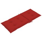 vidaXL Coussins de chaise de jardin dossier haut lot de 2 rouge tissu