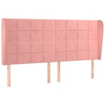 vidaXL Tête de lit avec oreilles Rose 163x23x118/128 cm Velours