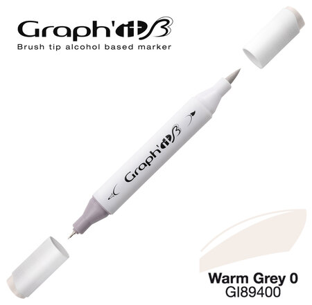 Marqueur manga à l'alcool Graph'it Brush 9400 Warm Grey 0