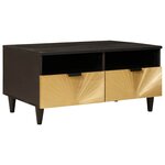 vidaXL Table basse Noir et or 80 x 54 x 40 cm bois de manguier massif
