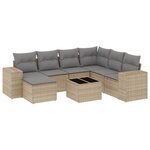 vidaXL Salon de jardin avec coussins 8 Pièces beige résine tressée