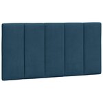 vidaXL Coussin de tête de lit Hanko bleu 100 cm velours
