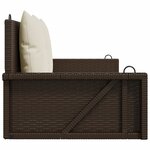 vidaXL Balancelle avec coussins marron 119x56x48 cm résine tressée