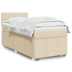 vidaXL Sommier à lattes de lit avec matelas Crème 90x200 cm Tissu