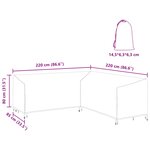 vidaXL Housse pour mobilier d'extérieur 220 x 220 x 80 cm