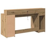 vidaXL Bureau avec lumières LED chêne artisanal bois d'ingénierie