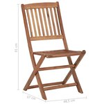 Vidaxl chaises pliables d'extérieur avec coussins 8 pièces bois d'acacia