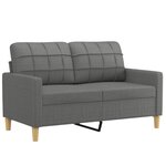 vidaXL Ensemble de canapés 3 Pièces avec coussins Gris foncé Tissu