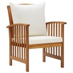 vidaXL Chaises de jardin avec coussins lot de 2 Bois d'acacia massif