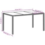 vidaXL Table de jardin dessus en verre gris clair résine tressée