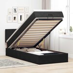 VidaXL Cadre de lit ottoman avec matelas noir 100x200cm velours