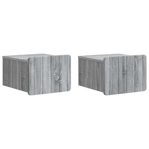 vidaXL Cabinet de chevet mural 2 Pièces Sonoma gris 33 x 34 5 x 24 cm