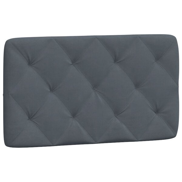 vidaXL Coussin de tête de lit gris foncé 90 cm velours