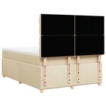 vidaXL Sommier à lattes de lit avec matelas Crème 140x200 cm Tissu