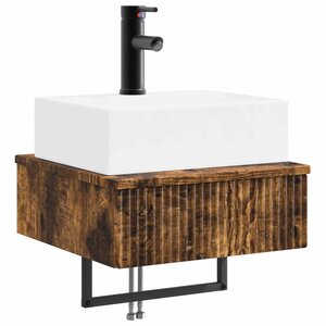 vidaXL Basin de lavage mural Chêne fumé 40 x 41 x 39 cm