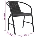 vidaXL Chaises de jardin 8 Pièces Rotin plastique et acier 110 kg