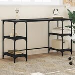 vidaXL Bureau noir 140x50x75 cm métal et bois d'ingénierie