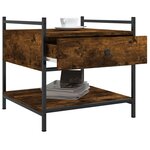 vidaXL Table basse chêne fumé 50x50x50 cm bois d'ingénierie