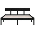 vidaXL Cadre de lit sans matelas noir bois massif 140x190 cm