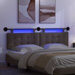 vidaXL Tête de lit suspendue Avec lumière LED Gris Simili cuir