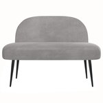 vidaXL Banc rembourré avec dossier Gris clair 110 x 60 x 76 cm Velours
