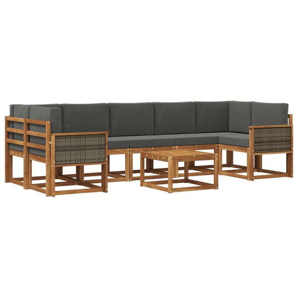 vidaXL Ensemble de canapés d'extérieur 6 Pièces Naturel et Anthracite