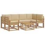 vidaXL Ensemble de canapés d'extérieur 7 pc Blanc et Beige