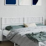 vidaXL Tête de lit métal blanc 193 cm